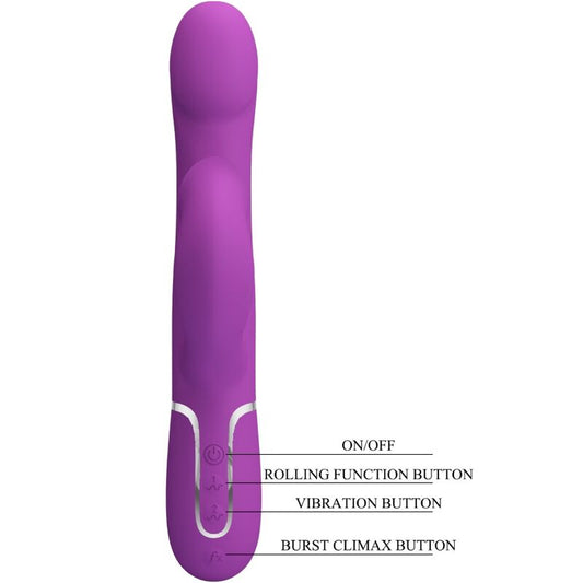 PRETTY LOVE - VIBRADOR & ESTIMULADOR MULTIFUNCIÓN 4 EN 1 MORADO PRETTY LOVE