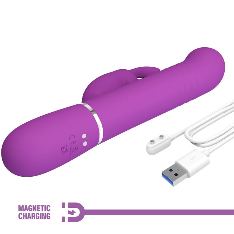 PRETTY LOVE - COALE VIBRADOR RABBIT MULTIFUNCIÓN 4 EN 1 MORADO PRETTY LOVE