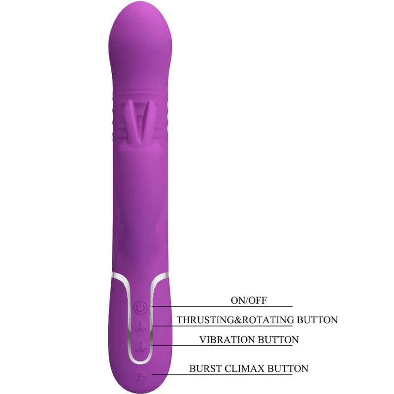 PRETTY LOVE - COALE VIBRADOR RABBIT MULTIFUNCIÓN 4 EN 1 MORADO PRETTY LOVE