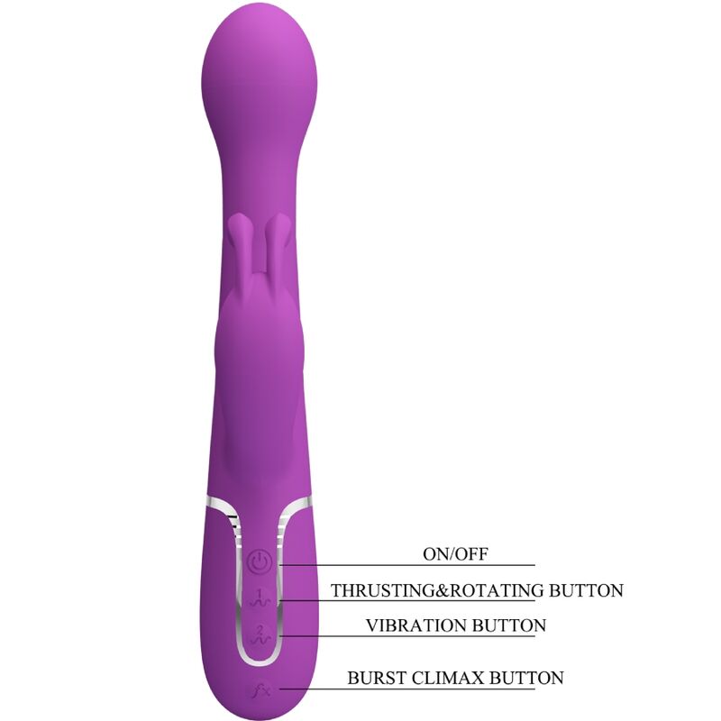 PRETTY LOVE - DEJON VIBRADOR RABBIT MULTIFUNCIÓN 3 EN 1 MORADO PRETTY LOVE