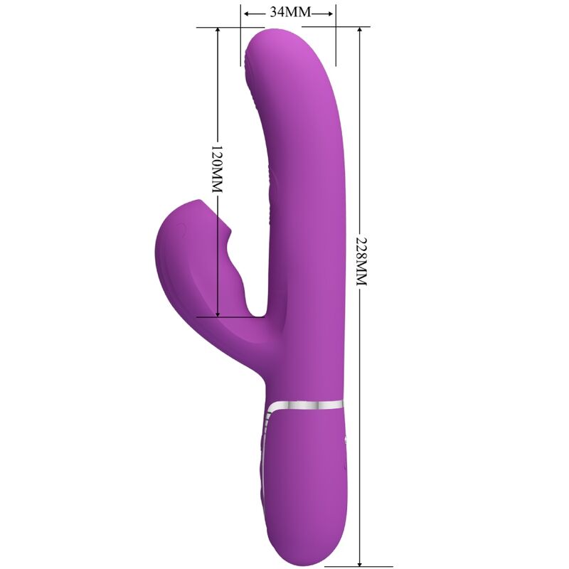 PRETTY LOVE - PERLITA VIBRADOR RABBIT MULTIFUNCIÓN 3 EN 1 MORADO PRETTY LOVE