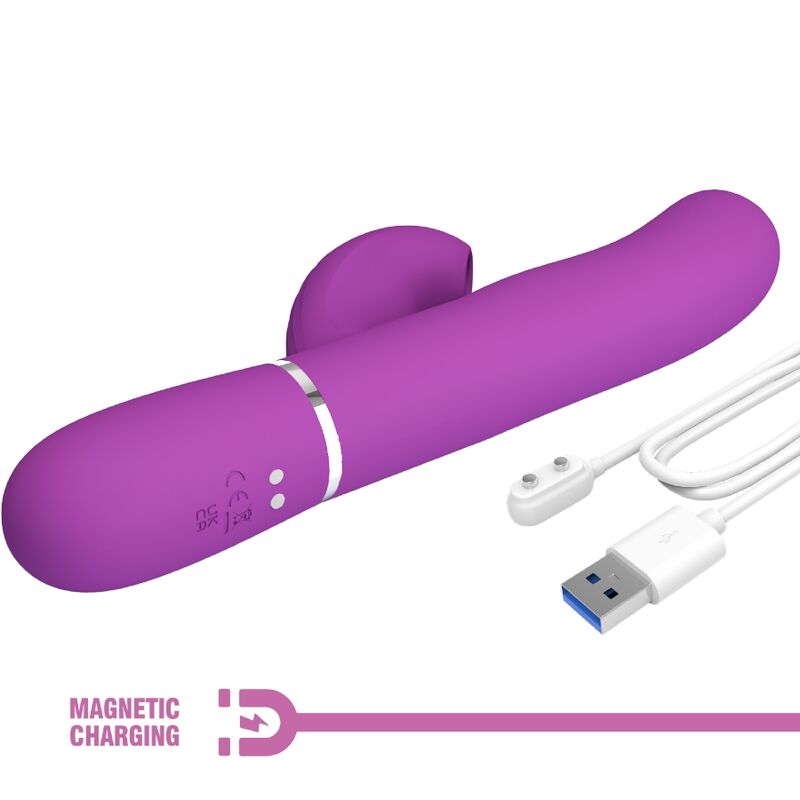 PRETTY LOVE - PERLITA VIBRADOR RABBIT MULTIFUNCIÓN 3 EN 1 MORADO PRETTY LOVE