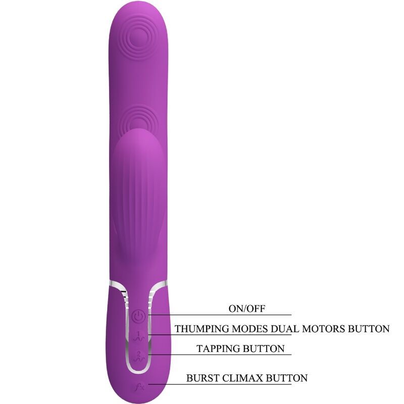 PRETTY LOVE - PERLITA VIBRADOR RABBIT MULTIFUNCIÓN 3 EN 1 MORADO PRETTY LOVE