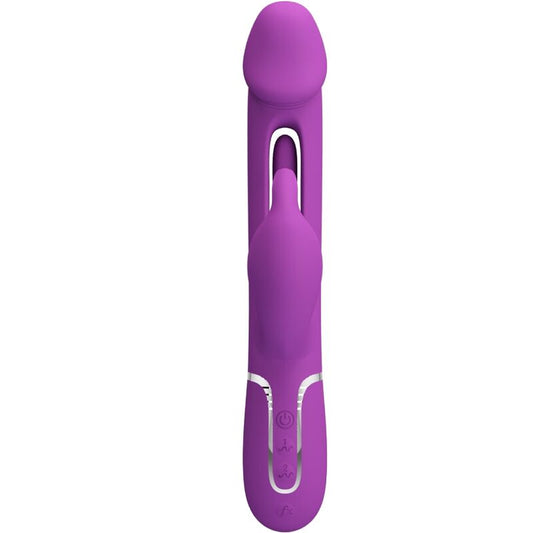 PRETTY LOVE - KAMPAS VIBRADOR RABBIT MULTIFUNCIÓN 3 EN 1 MORADO PRETTY LOVE