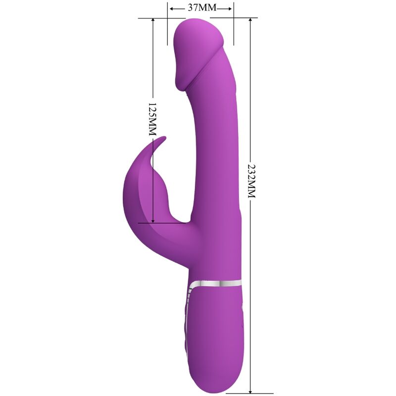 PRETTY LOVE - KAMPAS VIBRADOR RABBIT MULTIFUNCIÓN 3 EN 1 MORADO PRETTY LOVE