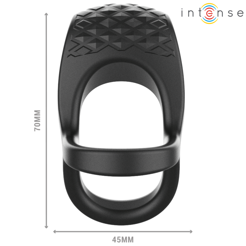 INTENSE - ALEX ANILLO DOBLE VIBRADOR PENE 10 VIBRACIONES NEGRO INTENSE COUPLES TOYS