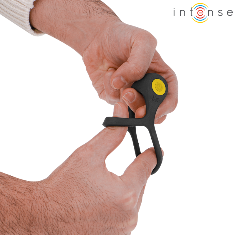 INTENSE - ALEX ANILLO DOBLE VIBRADOR PENE 10 VIBRACIONES NEGRO INTENSE COUPLES TOYS