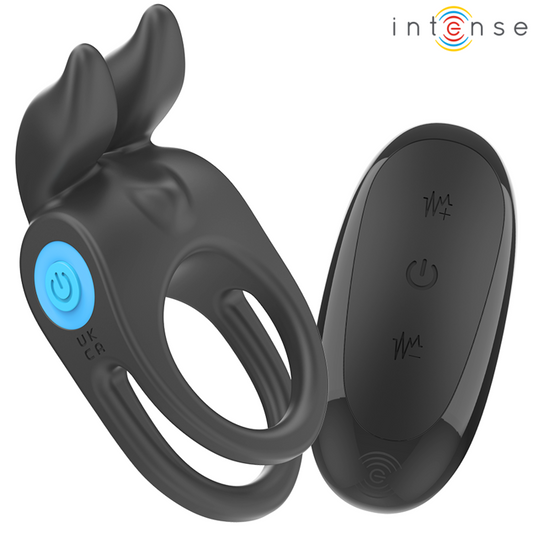 INTENSE - SAM ANILLO DOBLE VIBRADOR PENE 10 VIBRACIONES NEGRO INTENSE COUPLES TOYS