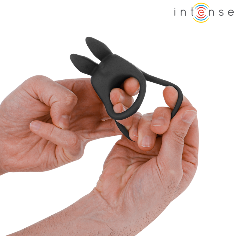 INTENSE - SAM ANILLO DOBLE VIBRADOR PENE 10 VIBRACIONES NEGRO INTENSE COUPLES TOYS