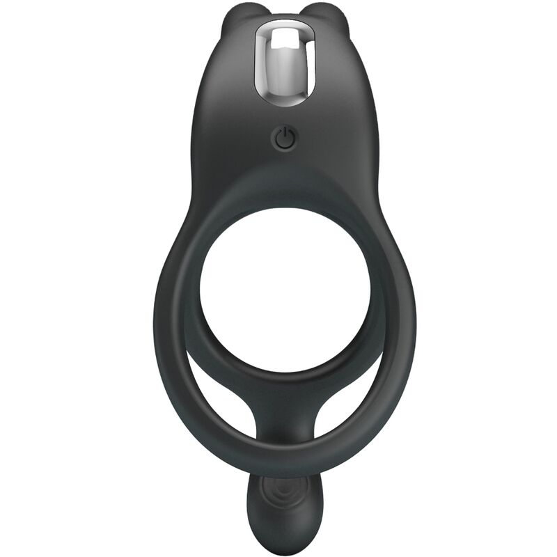 PRETTY LOVE - SETH DOBLE ANILLO VIBRADOR RABBIT 7 VIBRACIONES NEGRO PRETTY LOVE