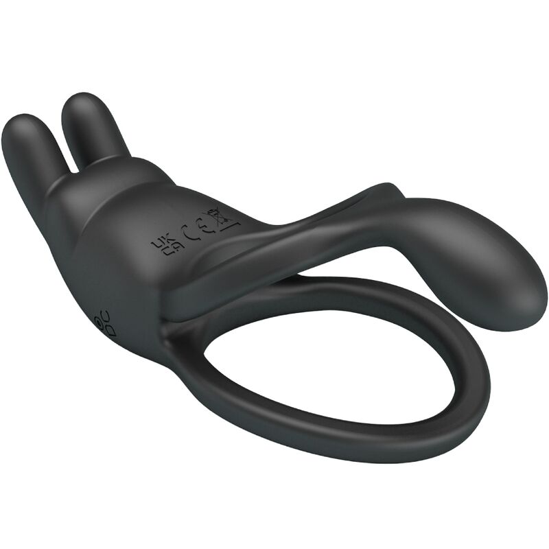 PRETTY LOVE - SETH DOBLE ANILLO VIBRADOR RABBIT 7 VIBRACIONES NEGRO PRETTY LOVE