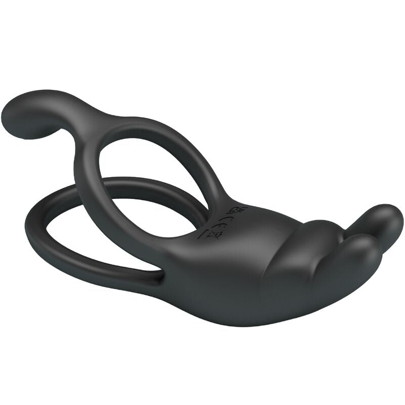 PRETTY LOVE - SETH DOBLE ANILLO VIBRADOR RABBIT 7 VIBRACIONES NEGRO PRETTY LOVE