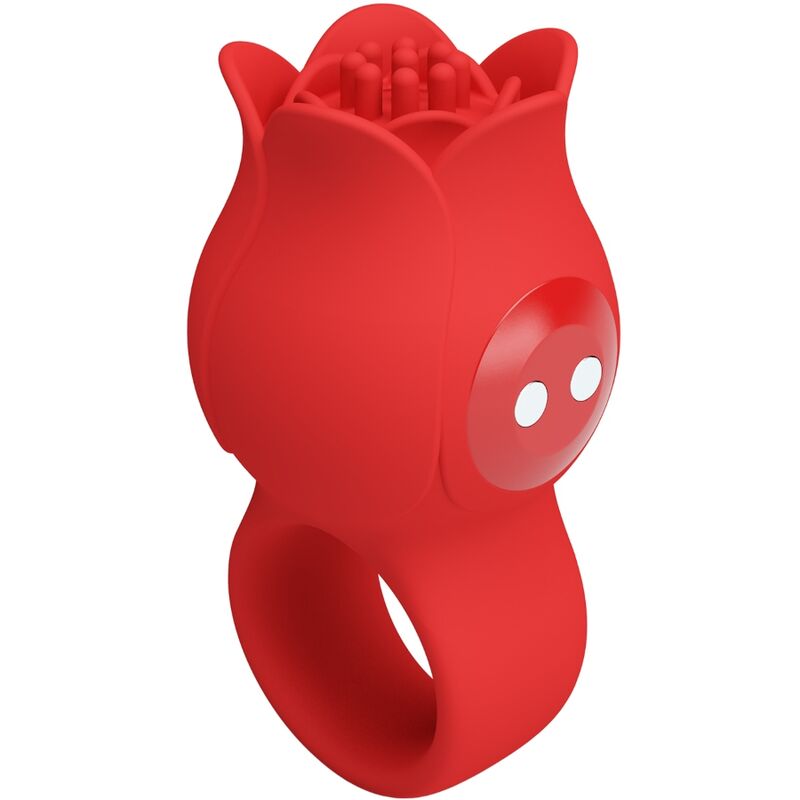 PRETTY LOVE - JAE VIBRADOR DE DEDO FORMA DE ROSA 10 VIBRACIONES ROJO PRETTY LOVE