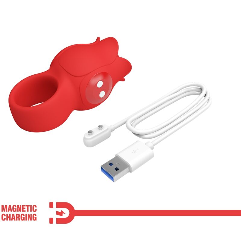 PRETTY LOVE - JAE VIBRADOR DE DEDO FORMA DE ROSA 10 VIBRACIONES ROJO PRETTY LOVE