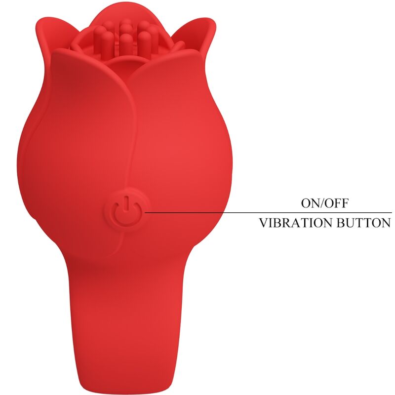 PRETTY LOVE - JAE VIBRADOR DE DEDO FORMA DE ROSA 10 VIBRACIONES ROJO PRETTY LOVE