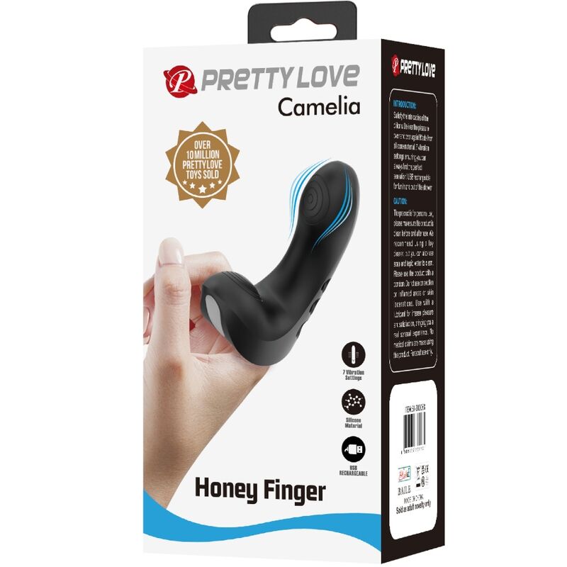 PRETTY LOVE - CAMELIA VIBRADOR DE DEDO 7 VIBRACIONES NEGRO PRETTY LOVE