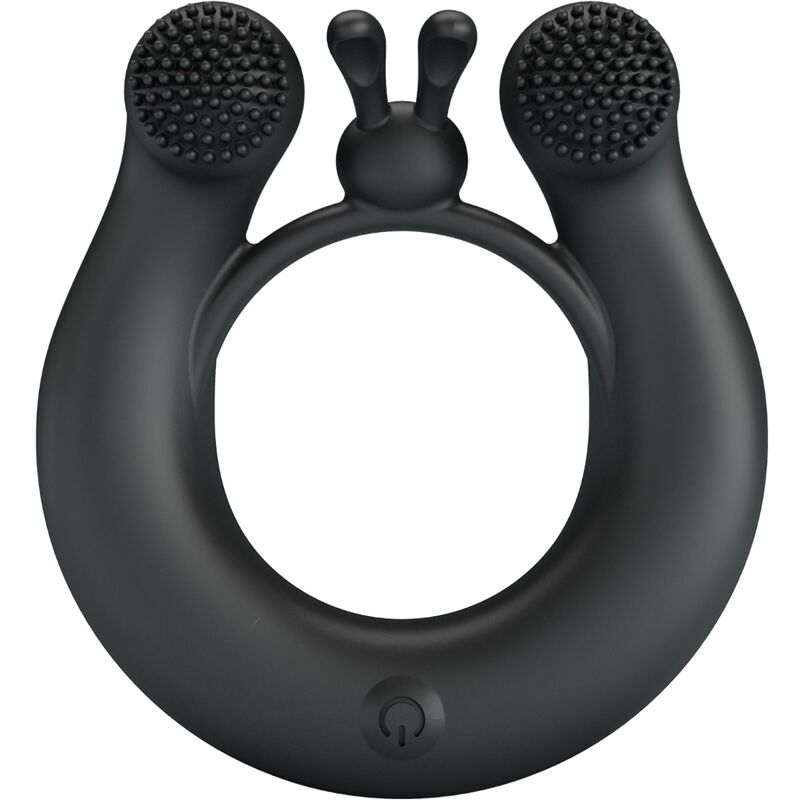 PRETTY LOVE - DAHLIA ANILLO VIBRADOR + ESTIMULADOR DE CLÍTOIS 12 VIBRACIONES NEGRO PRETTY LOVE