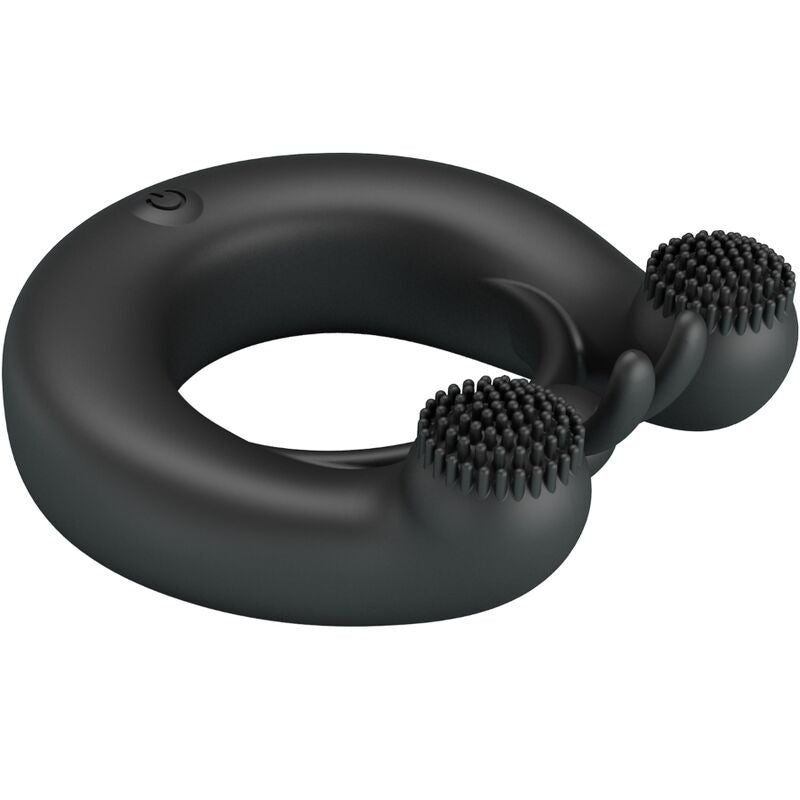 PRETTY LOVE - DAHLIA ANILLO VIBRADOR + ESTIMULADOR DE CLÍTOIS 12 VIBRACIONES NEGRO PRETTY LOVE