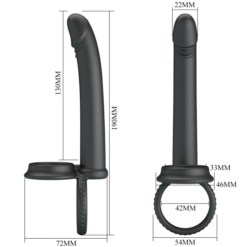 PRETTY LOVE - MOSES ANILLO DOBLE PENE PARA DONLE PENETACIÓN NEGRO PRETTY LOVE