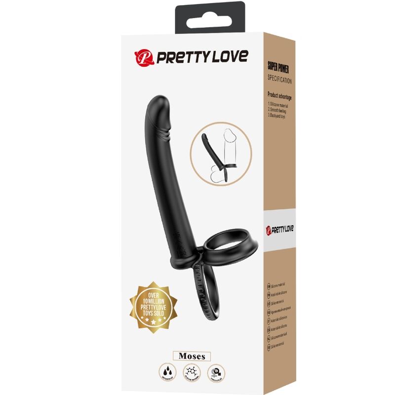 PRETTY LOVE - MOSES ANILLO DOBLE PENE PARA DONLE PENETACIÓN NEGRO PRETTY LOVE