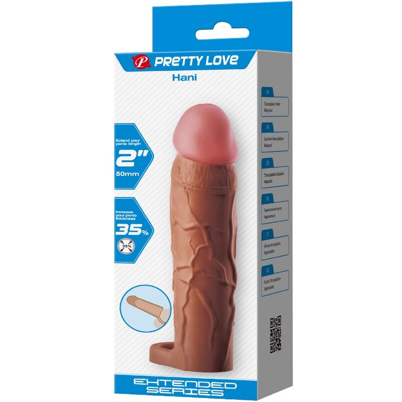 PRETTY LOVE - HANI FUNDA PARA PENE CON EXTENSIÓN DE 5 CM MULATO PRETTY LOVE