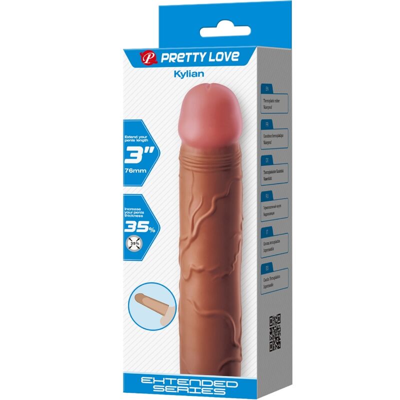 PRETTY LOVE - KYLIAN FUNDA PARA PENE CON EXTENSIÓN DE 7.6 CM MULATO PRETTY LOVE