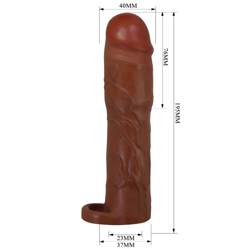 PRETTY LOVE - GERD FUNDA PARA PENE CON EXTENSIÓN DE 7.6 CM MULATO PRETTY LOVE