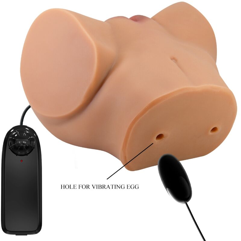 CRAZY BULL - EMILIA TRASERO VIBRADOR CON VAGINA Y ANO REALÍSTICO NATURAL CONTROL REMOTO CRAZY BULL