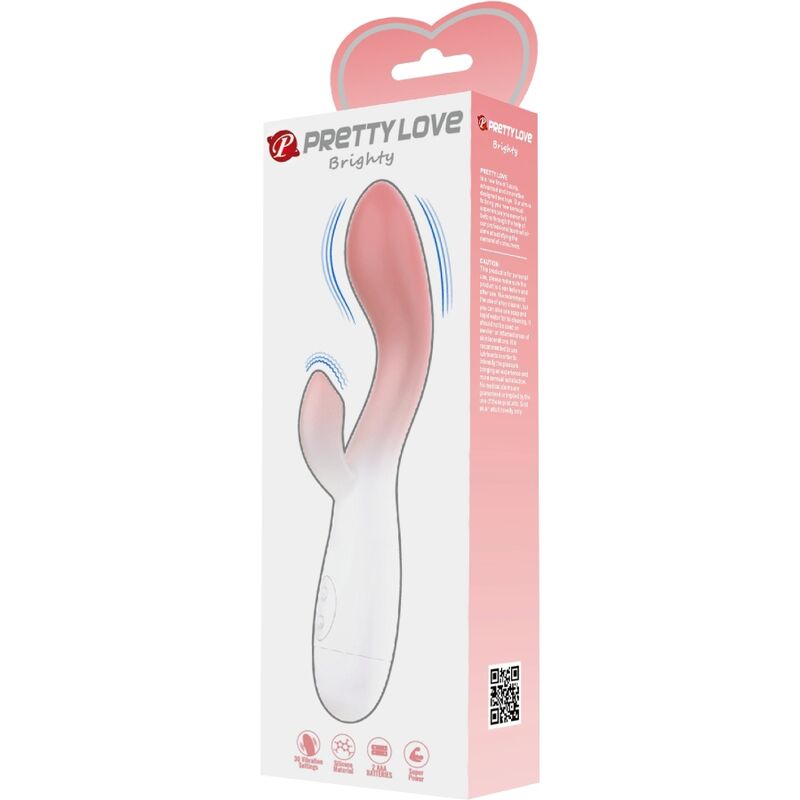 PRETTY LOVE - BRIGHTY VIBRADOR PUNTO G + ESTIMULADOR CLÍTORIS 30 VIBRACIONES ROSA PRETTY LOVE