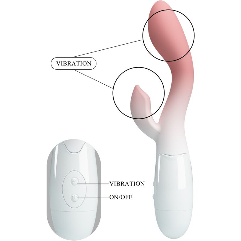PRETTY LOVE - BRIGHTY VIBRADOR PUNTO G + ESTIMULADOR CLÍTORIS 30 VIBRACIONES ROSA PRETTY LOVE