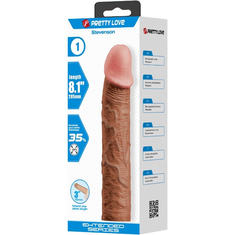 PRETTY LOVE - STEVENSON FUNDA PENE CON EXTENSIÓN DE 7.6 CM MULATO PRETTY LOVE