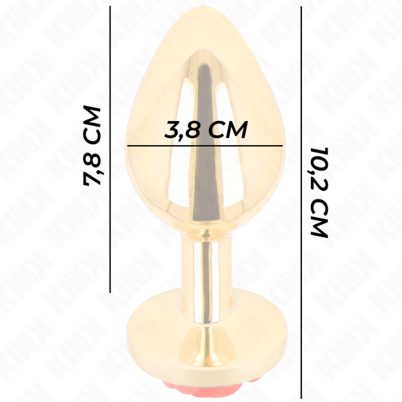 KINK - PLUG ANAL DORADO ROSA ROJA TALLA L KINK PLEASURE PLUGS
