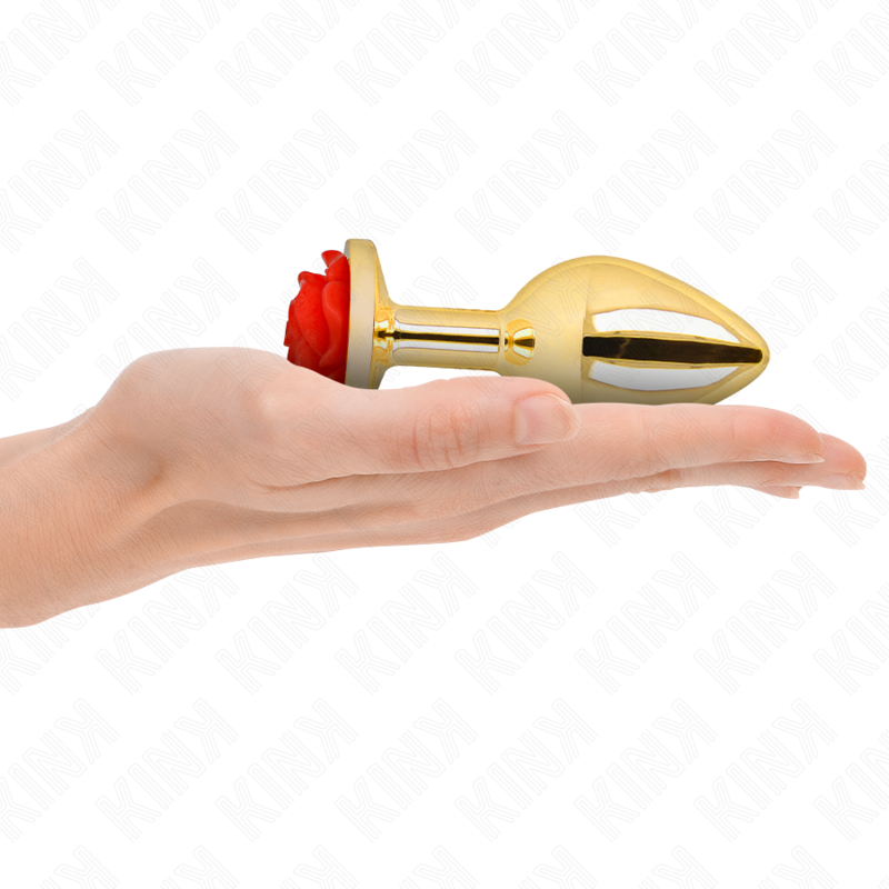 KINK - PLUG ANAL DORADO ROSA ROJA TALLA L KINK PLEASURE PLUGS