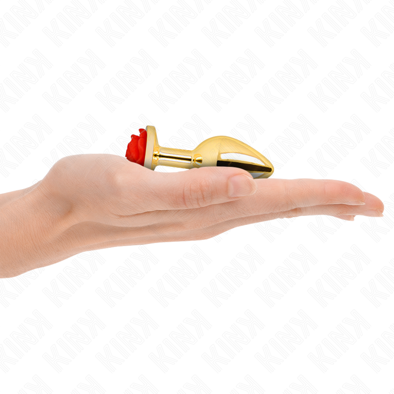 KINK - PLUG ANAL DORADO ROSA ROJA TALLA S KINK PLEASURE PLUGS