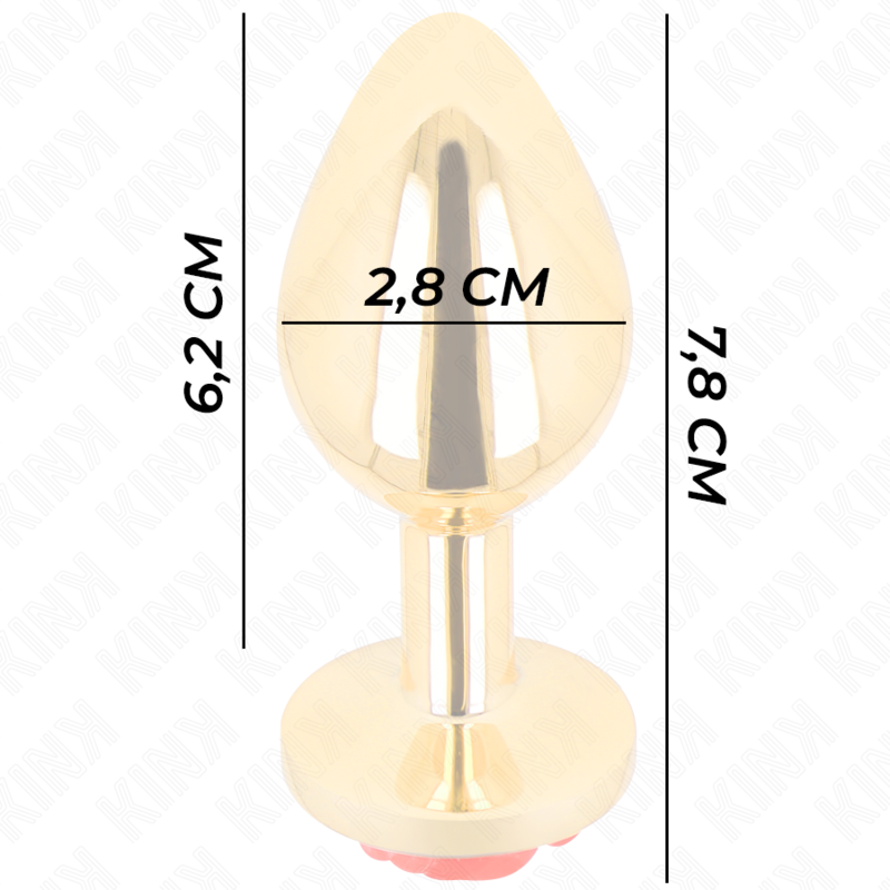 KINK - PLUG ANAL DORADO ROSA ROJA TALLA S KINK PLEASURE PLUGS