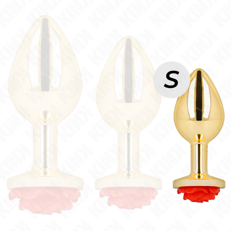 KINK - PLUG ANAL DORADO ROSA ROJA TALLA S KINK PLEASURE PLUGS
