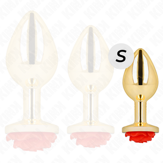KINK - PLUG ANAL DORADO ROSA ROJA TALLA S KINK PLEASURE PLUGS