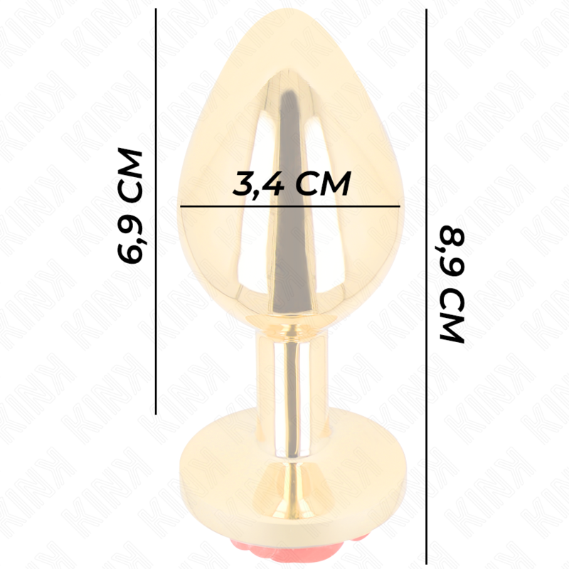 KINK - PLUG ANAL DORADO ROSA ROJA TALLA M KINK PLEASURE PLUGS