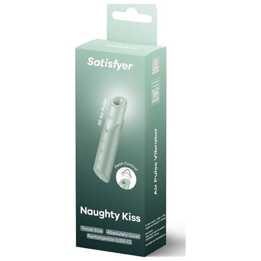 SATISFYER - NAUGHTY KISS ESTIMULADOR CLÍTORIS POR ONDAS VERDE AGUA SATISFYER AIR PULSE