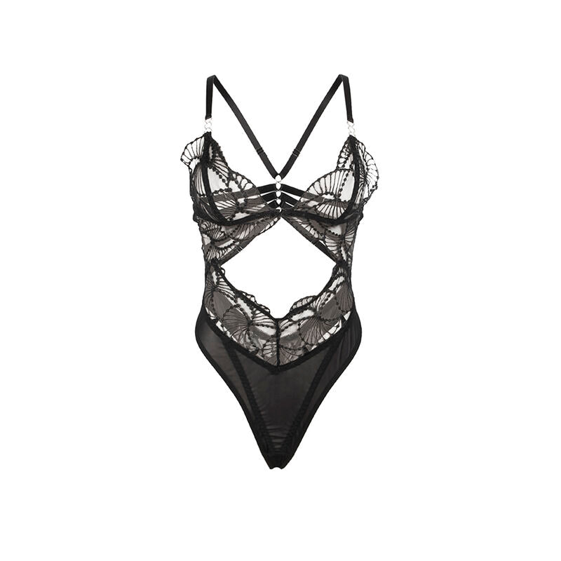 SUBBLIME - 955229 BODY TRANSPARENTE CON ENCAJE HUECO NEGRO L/XL SUBBLIME BODIES