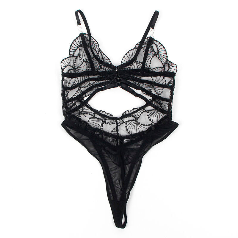 SUBBLIME - 955229 BODY TRANSPARENTE CON ENCAJE HUECO NEGRO L/XL SUBBLIME BODIES