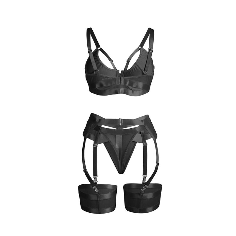 SUBBLIME - 955236 SET SUJETADOR CON LIGUERO BONDAGE NEGRO S/M SUBBLIME SETS