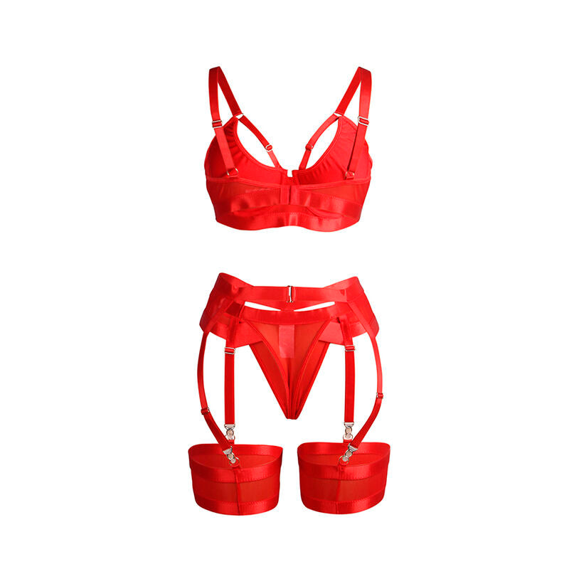 SUBBLIME - 955250 SET SUJETADOR CON LIGUERO BONDAGE ROJO S/M SUBBLIME SETS