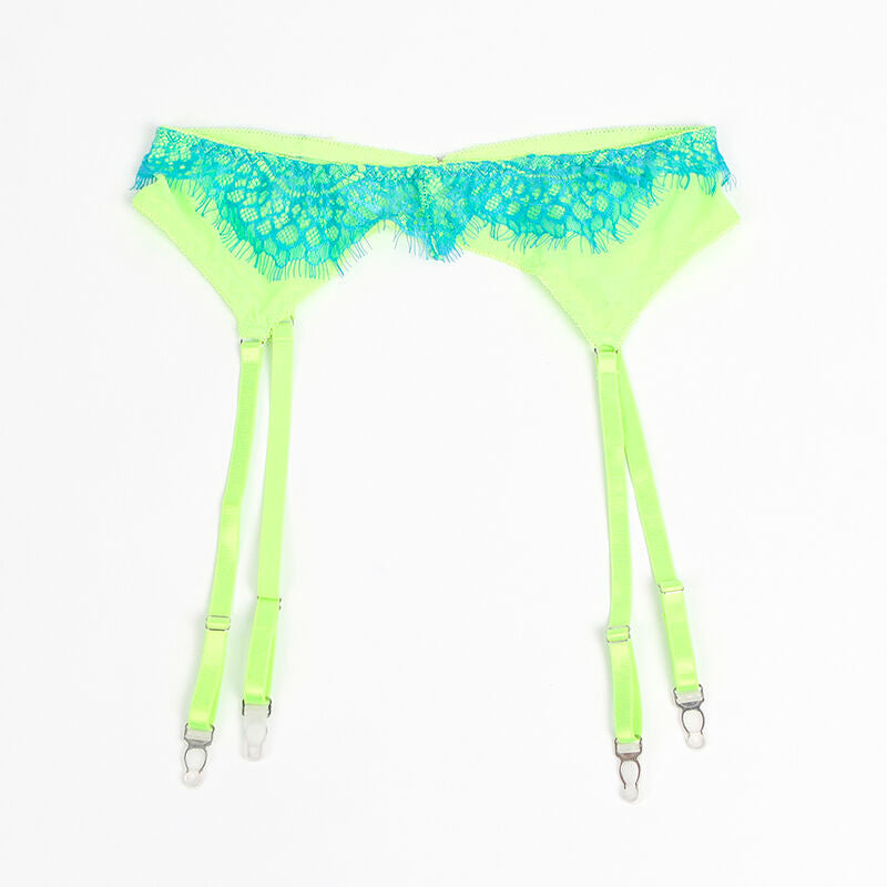 SUBBLIME - 955328 SET SUJETADOR CON ENCAJE Y LIGUEROS VERDE Y AZUL L/XL SUBBLIME SETS