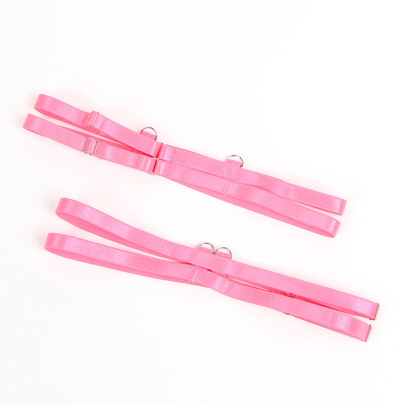 SUBBLIME - 955359 SET SUJETADOR CON ENCAJE Y LIGUEROS ROSA Y MORADO S/M SUBBLIME SETS
