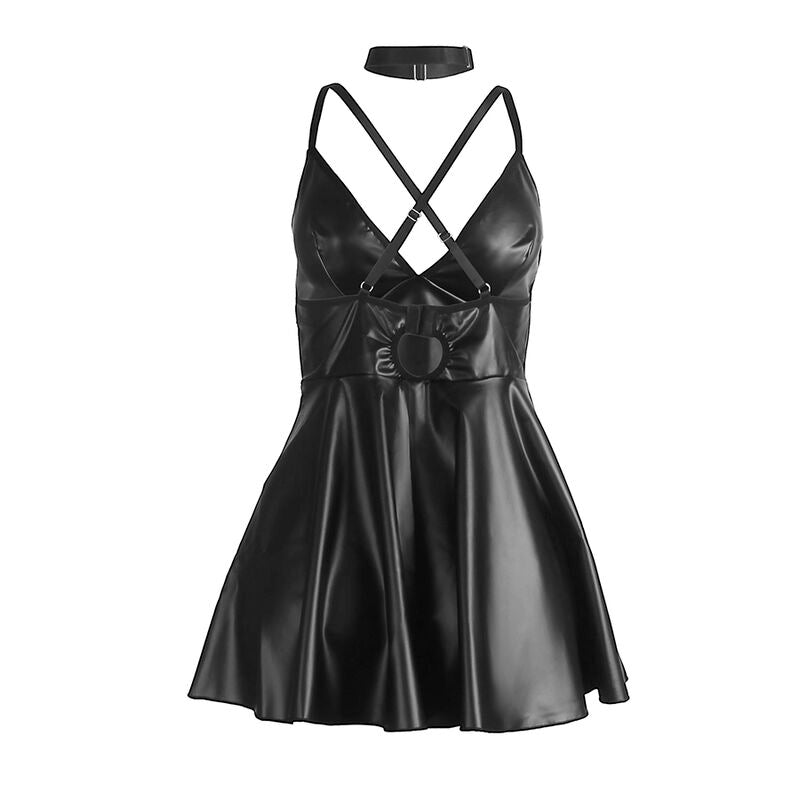 SUBBLIME - 955380 VESTIDO CON TIRANTES DE CUERO NEGRO L/XL SUBBLIME DRESSES