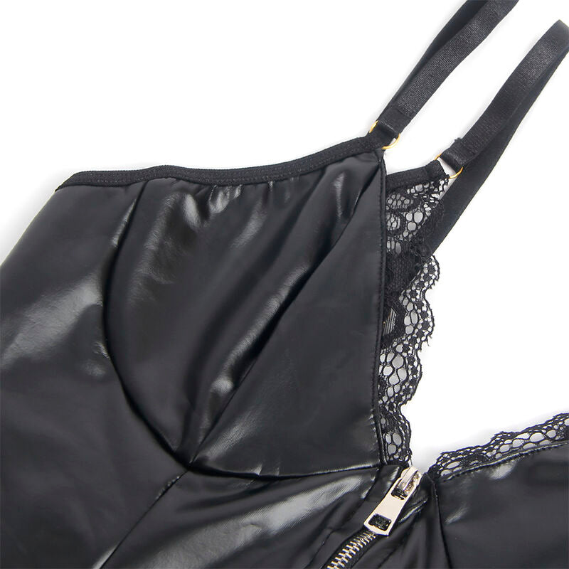 SUBBLIME - 955458 BODY CON CREMALLERA DE CUERO NEGRO S/M SUBBLIME BODIES