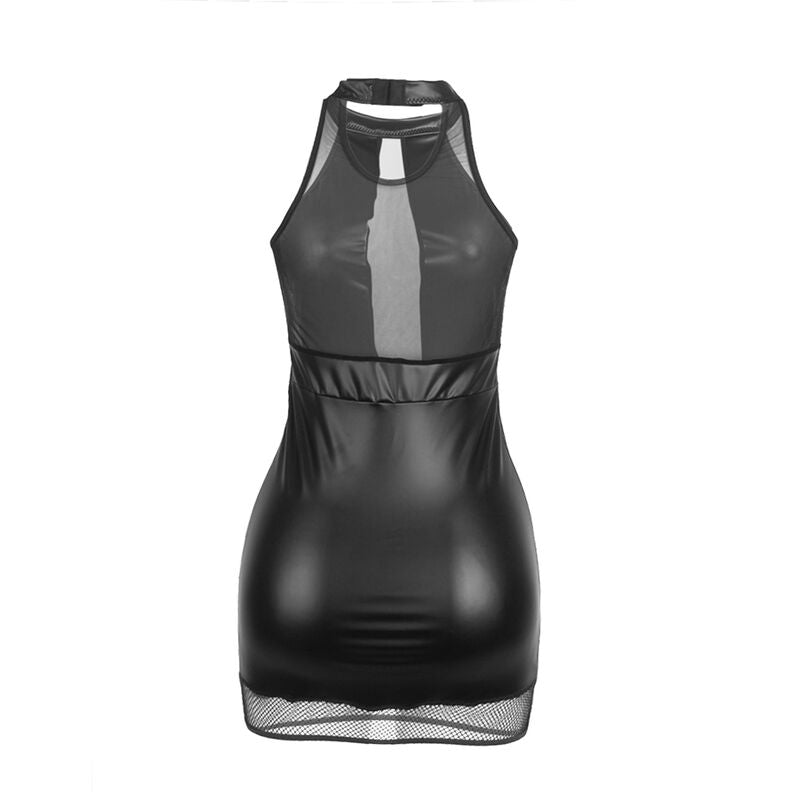 SUBBLIME - 955472 VESTIDO CUELLO HALTER CON TRANSPARENCIAS NEGRO S/M SUBBLIME DRESSES