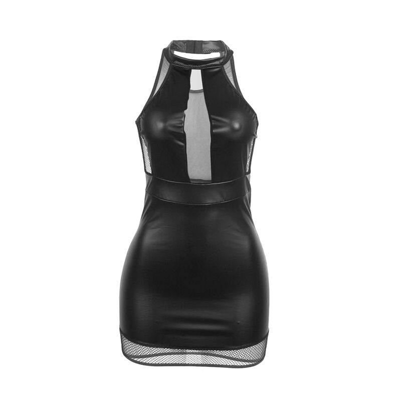 SUBBLIME - 955472 VESTIDO CUELLO HALTER CON TRANSPARENCIAS NEGRO S/M SUBBLIME DRESSES