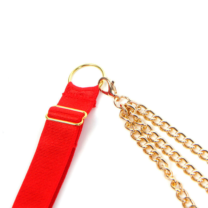 SUBBLIME - 955519 CONJUNTO SUJETADOR CON CADENAS Y CORAZÓN DE MALLA ROJO S/M SUBBLIME SETS